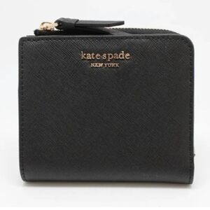 Kate Spade Cameron black leather L-Zip bi-fold wallet NWT